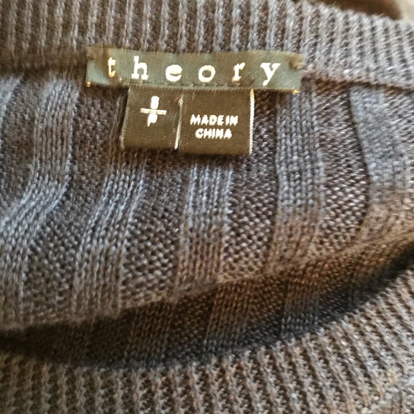 Theory Sag Harbor Kambee Armada Blue Linen knit Long Sleeve Sweater - Picture 11 of 16